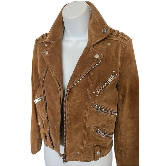 THE KOOPLES Biker Suede Leather Jacket Size XS - Picture 7 of 12